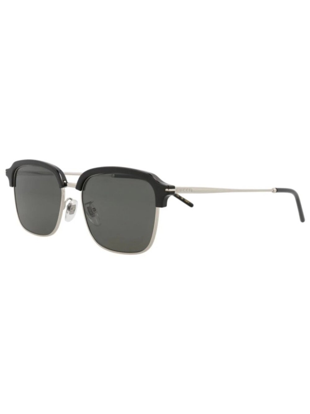 New Gucci Women's Sunglasses Square Rectangle Metal Frame Mens Silver Silver